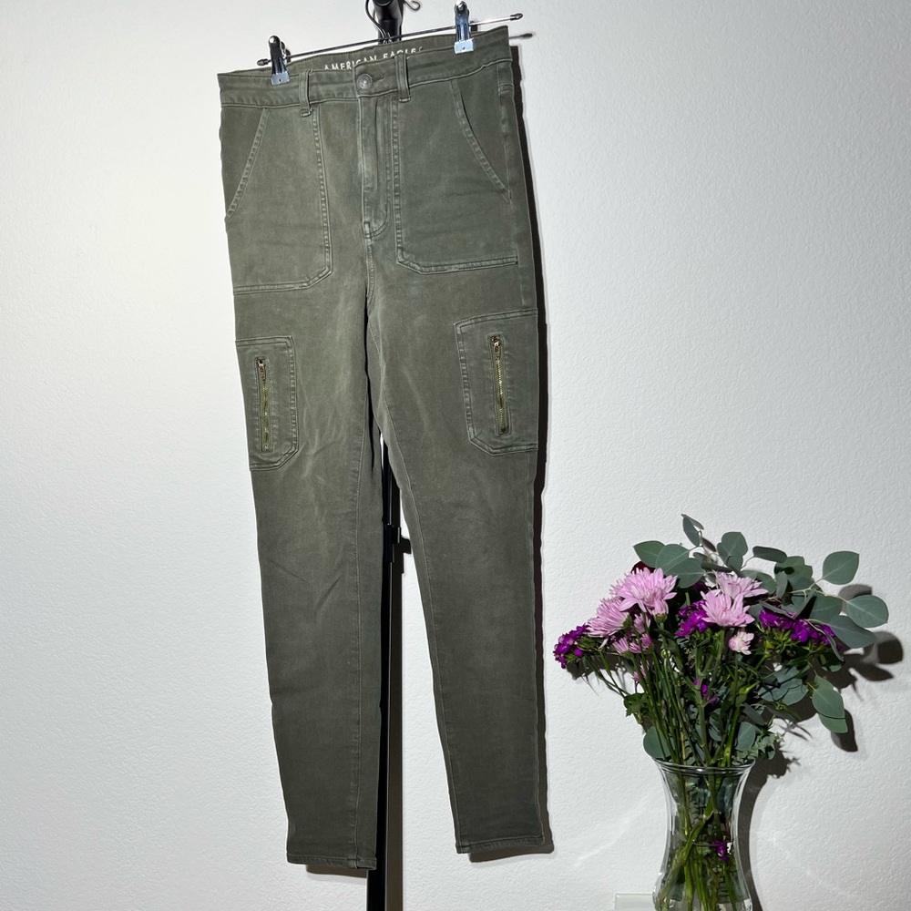 American Eagle - army green, cargo jeggings